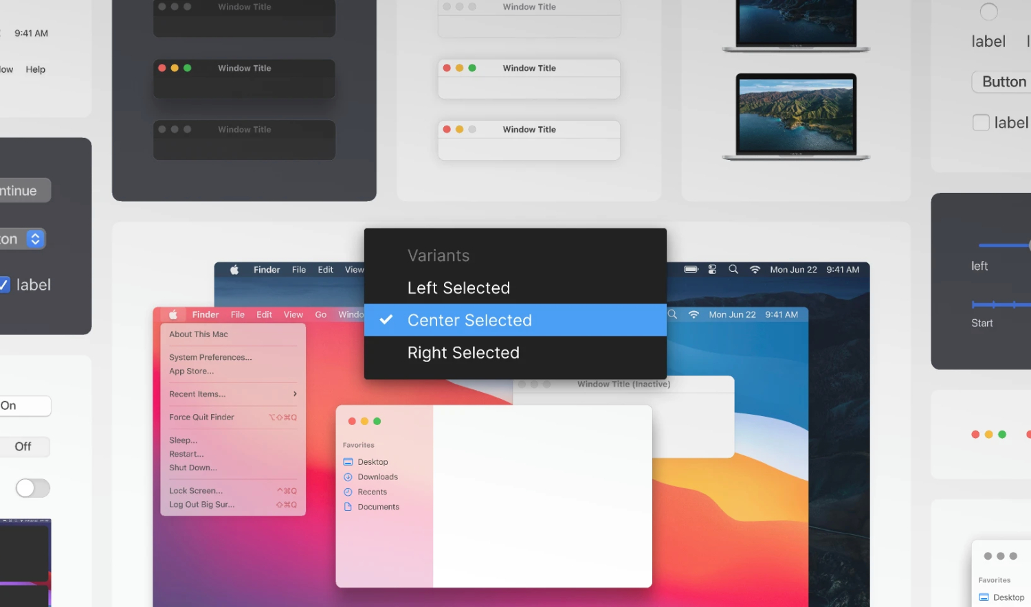 Variants macOS Big Sur Figma UI Kit