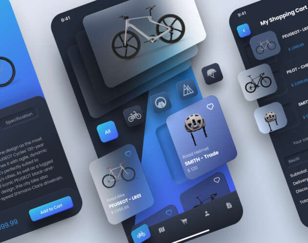 Free Bike Shop Mobile App UI Kit