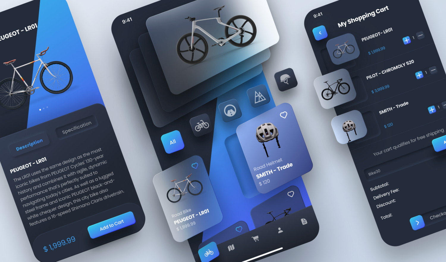 Free Bike Shop Mobile App UI Kit