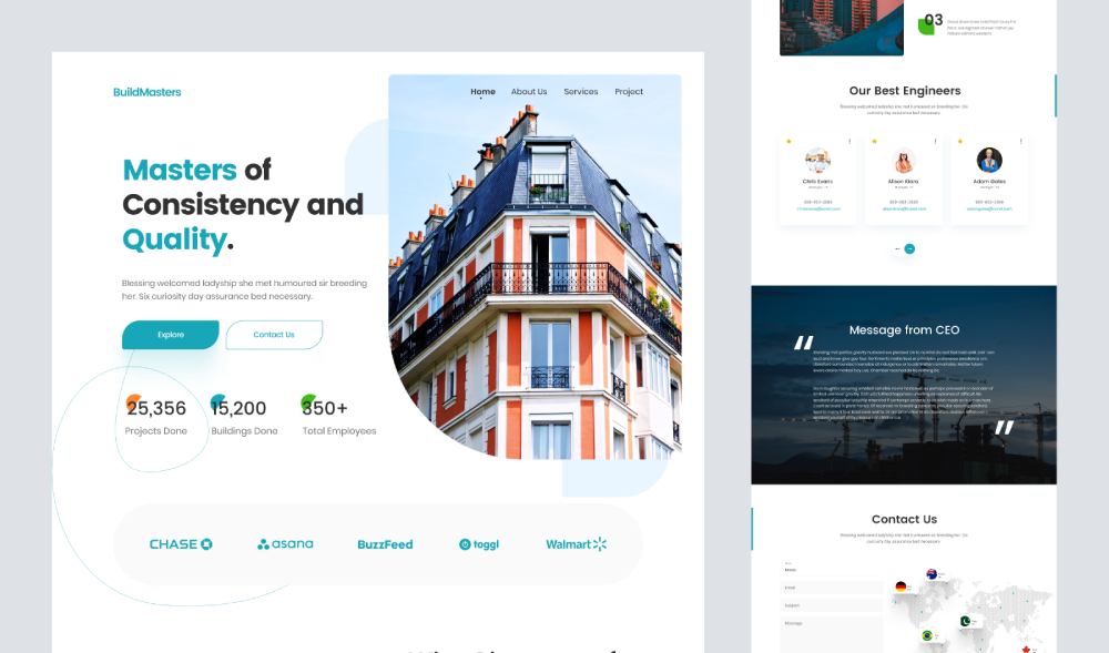 Construction landing page figma