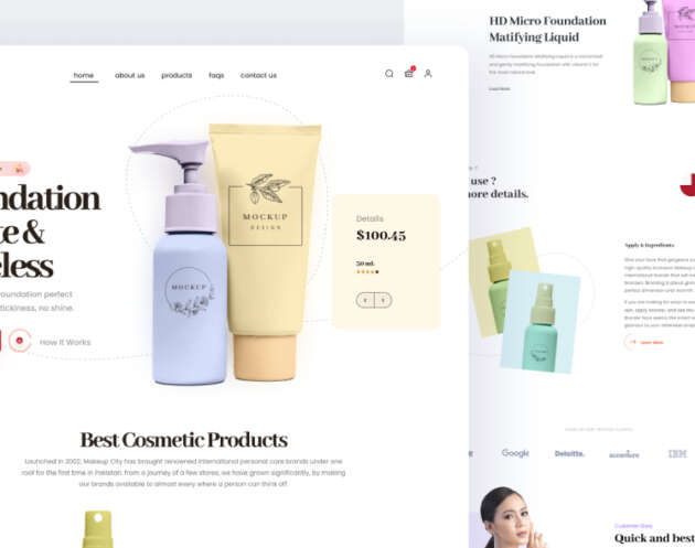 Cosmetics Landing Page Figma