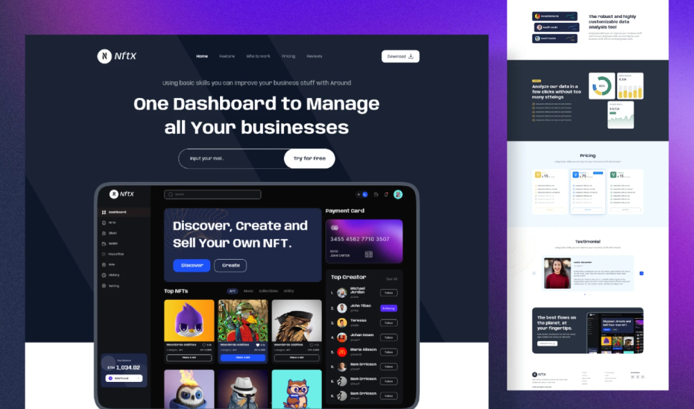 Figma SaaS Product Landing Page - Free Template