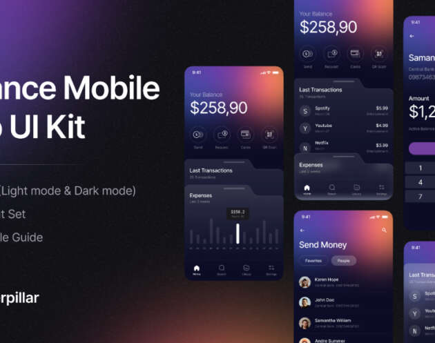 Finance Mobile App Figma UI kit