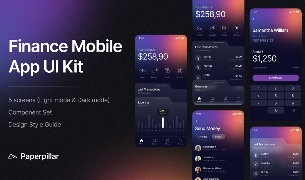 Finance Mobile App Figma UI kit