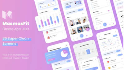 Fitness App UI Kit Free Figma Template