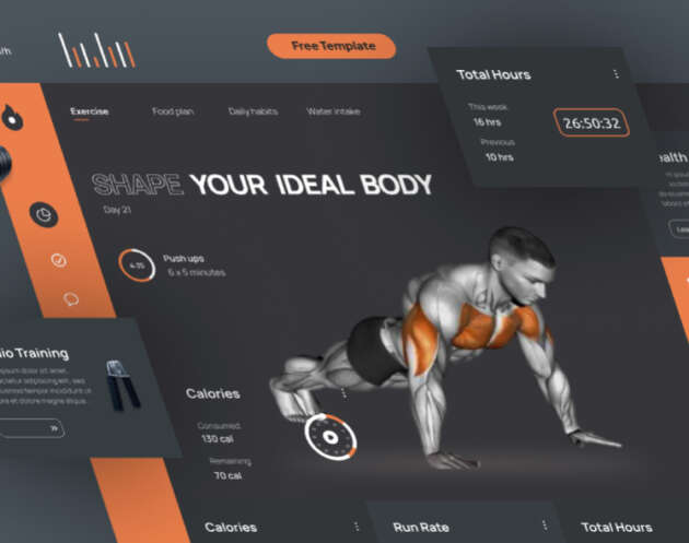 Fitness dashboard ui figma