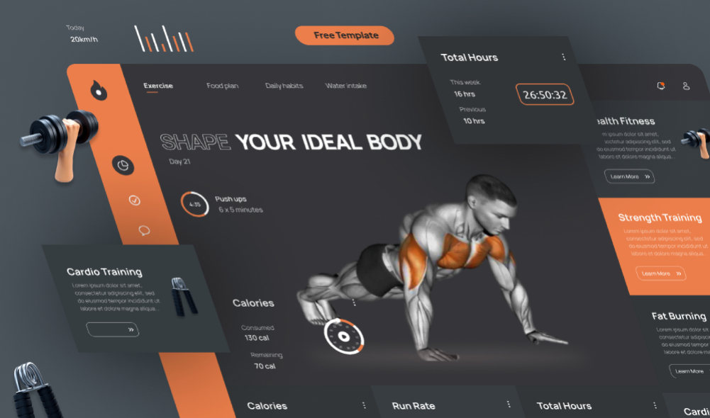 Fitness dashboard ui figma