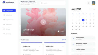 Free E-Learning Dashboard UI Figma - Template