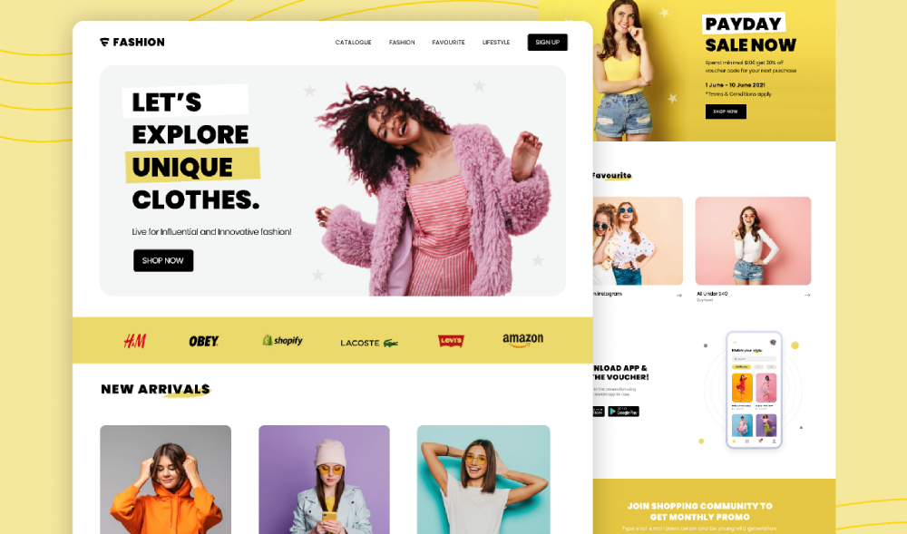 Free Figma Home Page Design for Shopping Websites