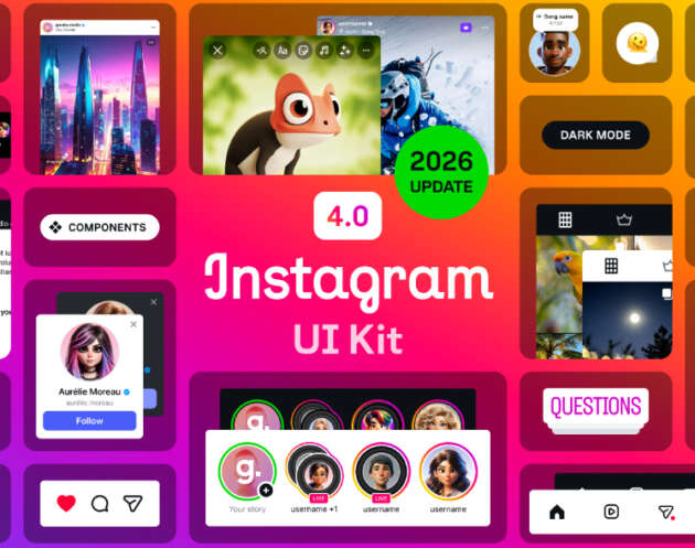 Free Instagram UI Kit 2026 Figma