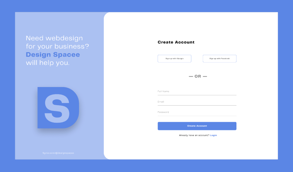 Free Signup Login Figma Template