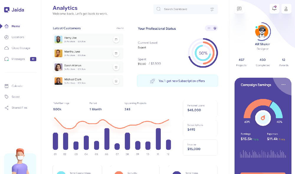 Freelancer Dashboard UI Figma Concept