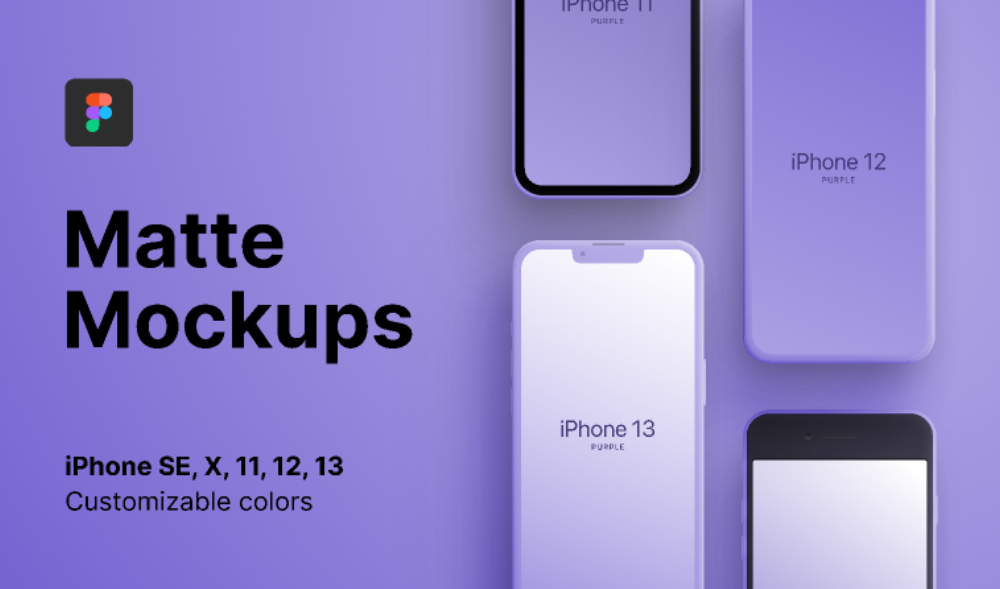 Matte iPhone Mockups Figma