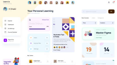 Online Learning Dashboard Figma UI