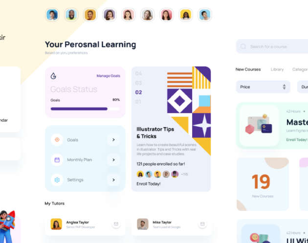 Online Learning Dashboard Figma UI