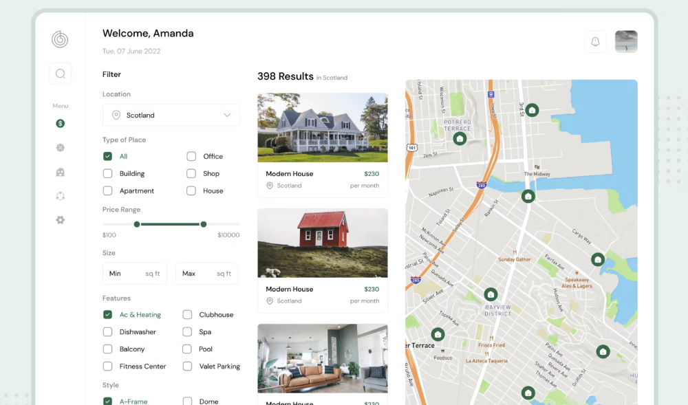 Real Estate Dashboard UI Kit (Figma) – Free Template