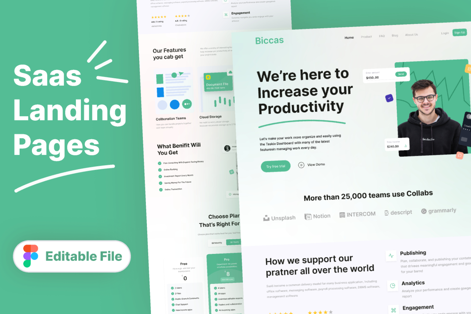SaaS Landing Pages Figma – Free Template