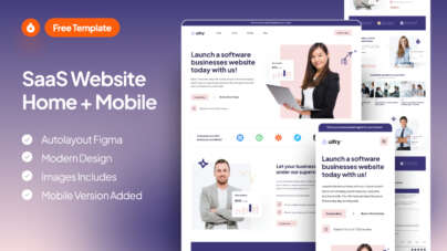 SaaS Website Home & Mobile Page Figma - (Free Template)