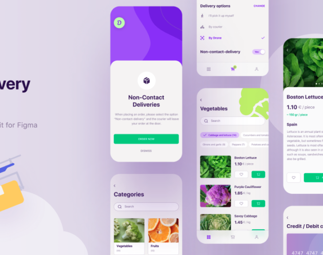 delivery app ui kit figma