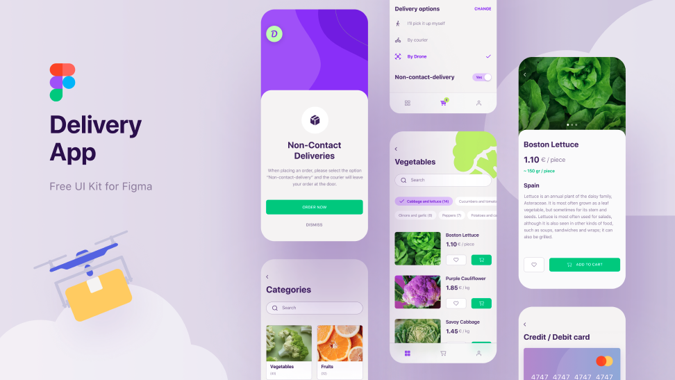 delivery app ui kit figma
