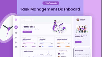 Task Management Dashboard Free Figma Template