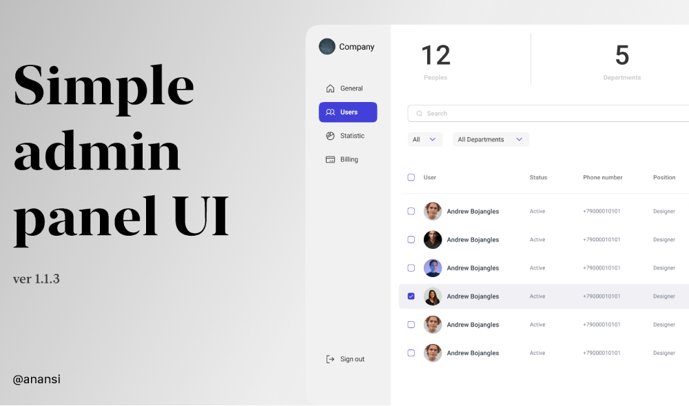 admin panel ui figma