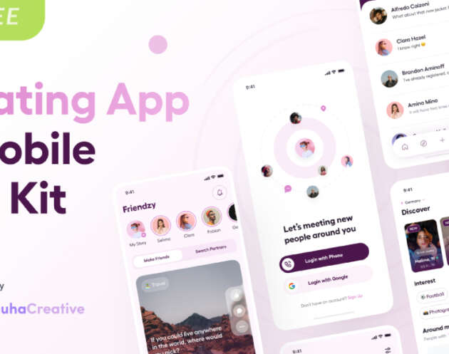 dating mobile app ui kit figma