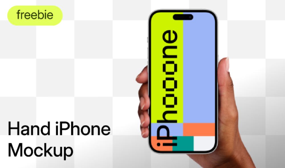 hand holding iphone mockup figma