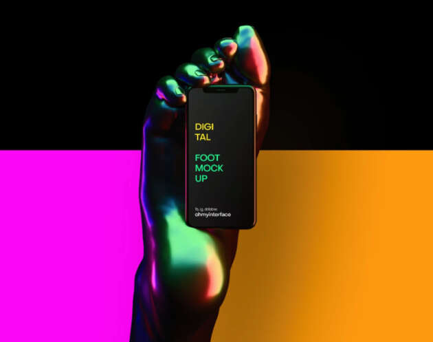 iPhone in Foot Mockup Figma