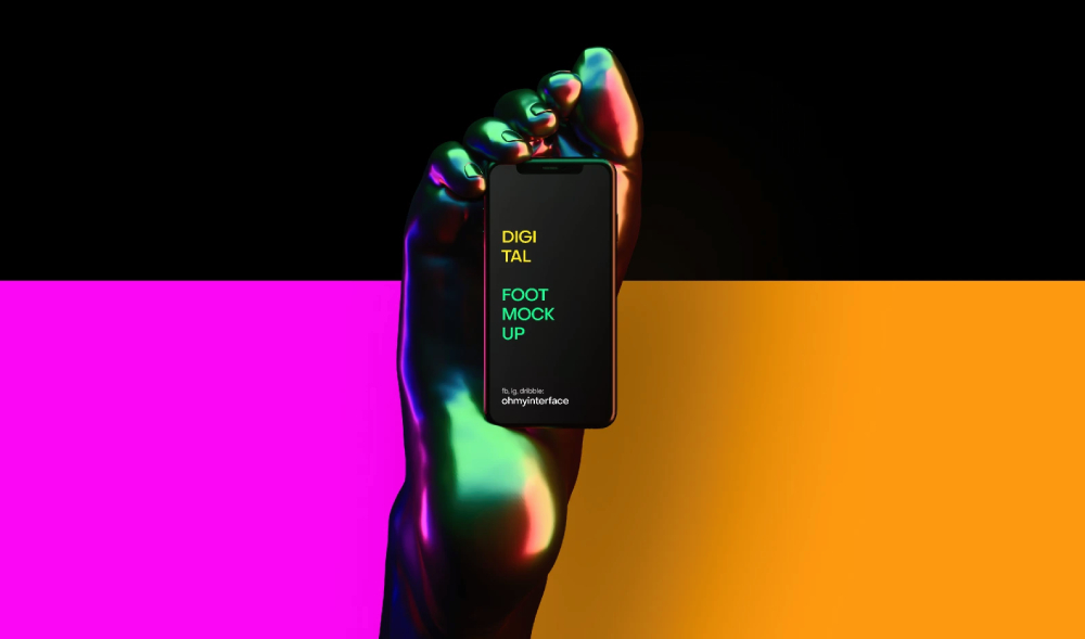 iPhone in Foot Mockup Figma