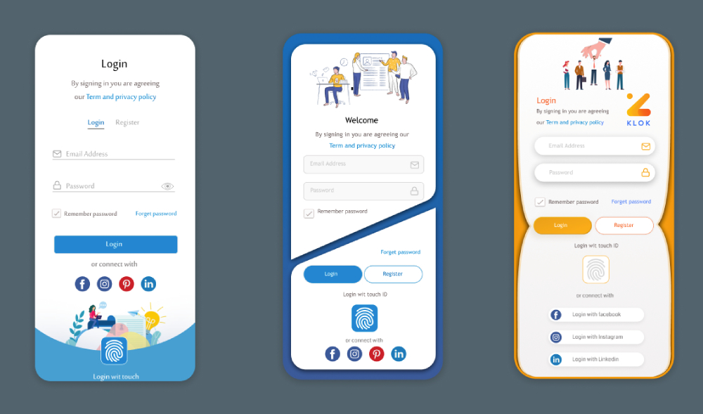 mobile login screens figma