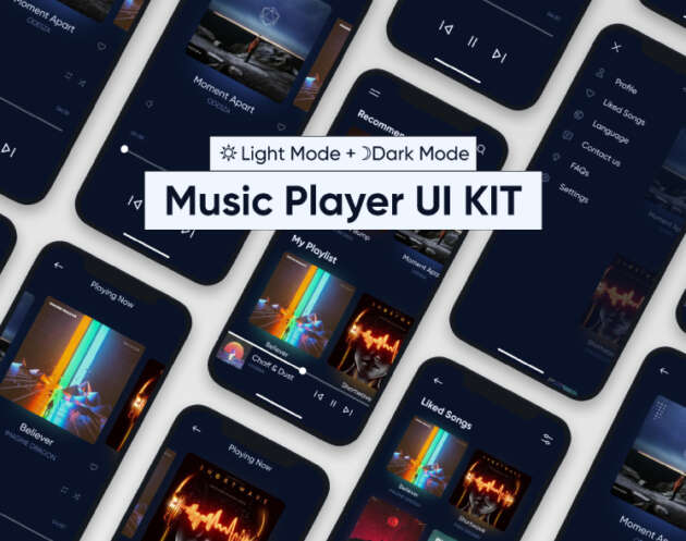 music player ui kit figma