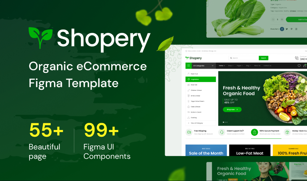 organic ecommerce website figma