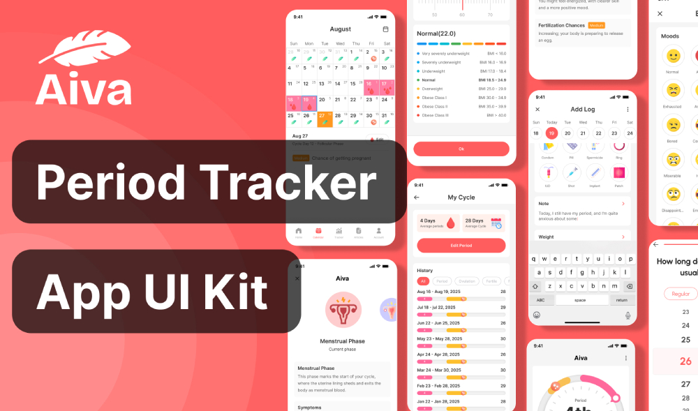 period tracker ui kit figma