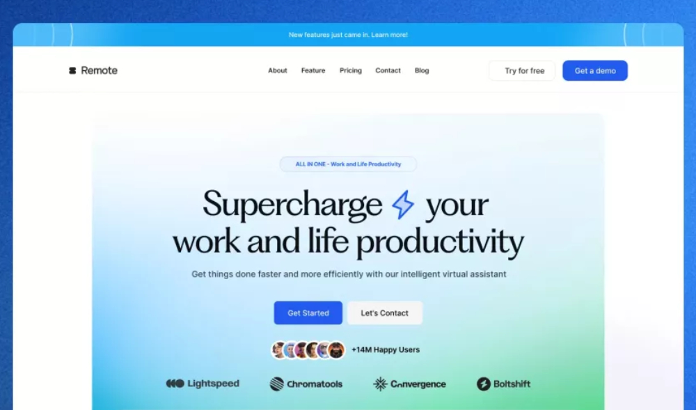 productivity app header figma
