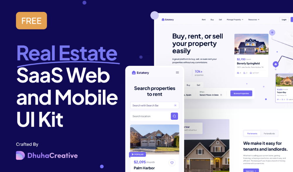 real estate saas ui kit figma