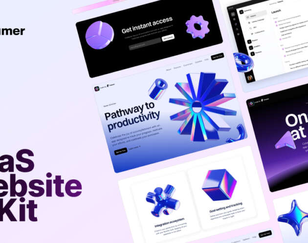 saas website ui kit figma