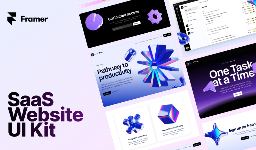 saas website ui kit figma