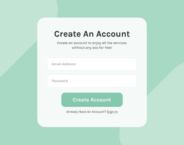 sign up form ui figma