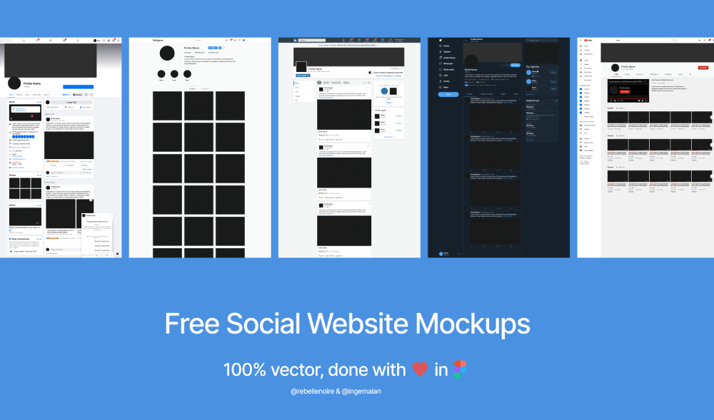 social website mockups figma