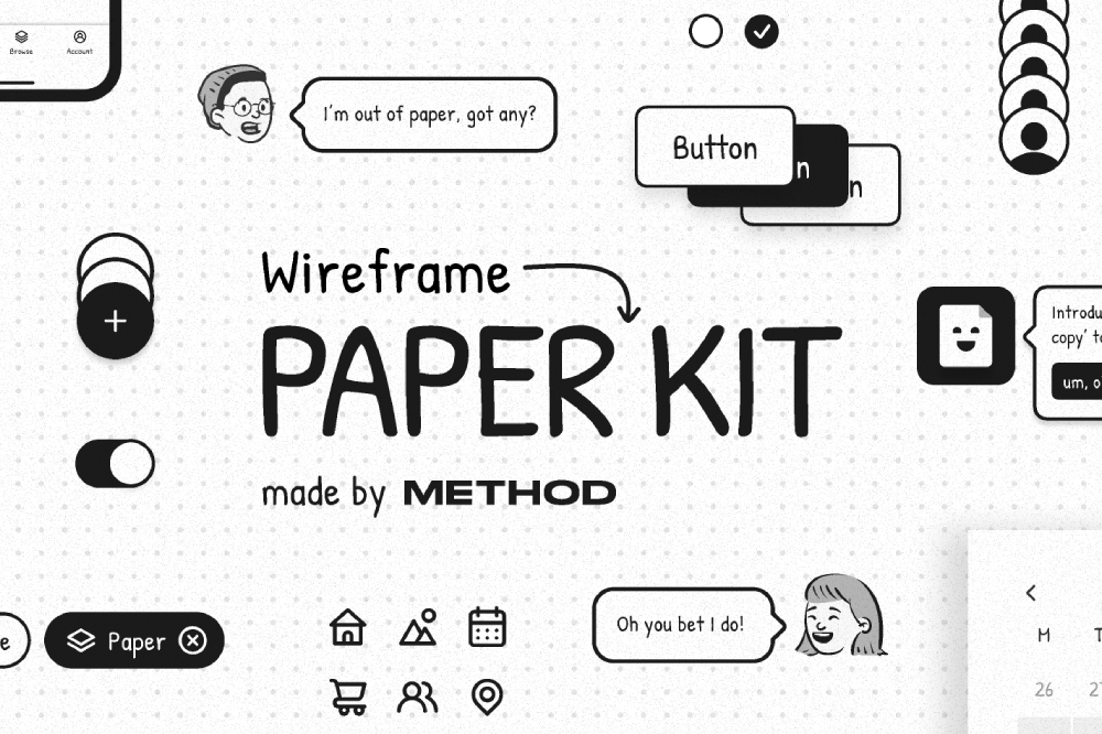 Free Figma Paper Wireframe Kit